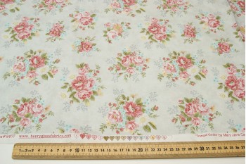 Henry Glass cotton fabric, Tranquil Garden, Floral Grey